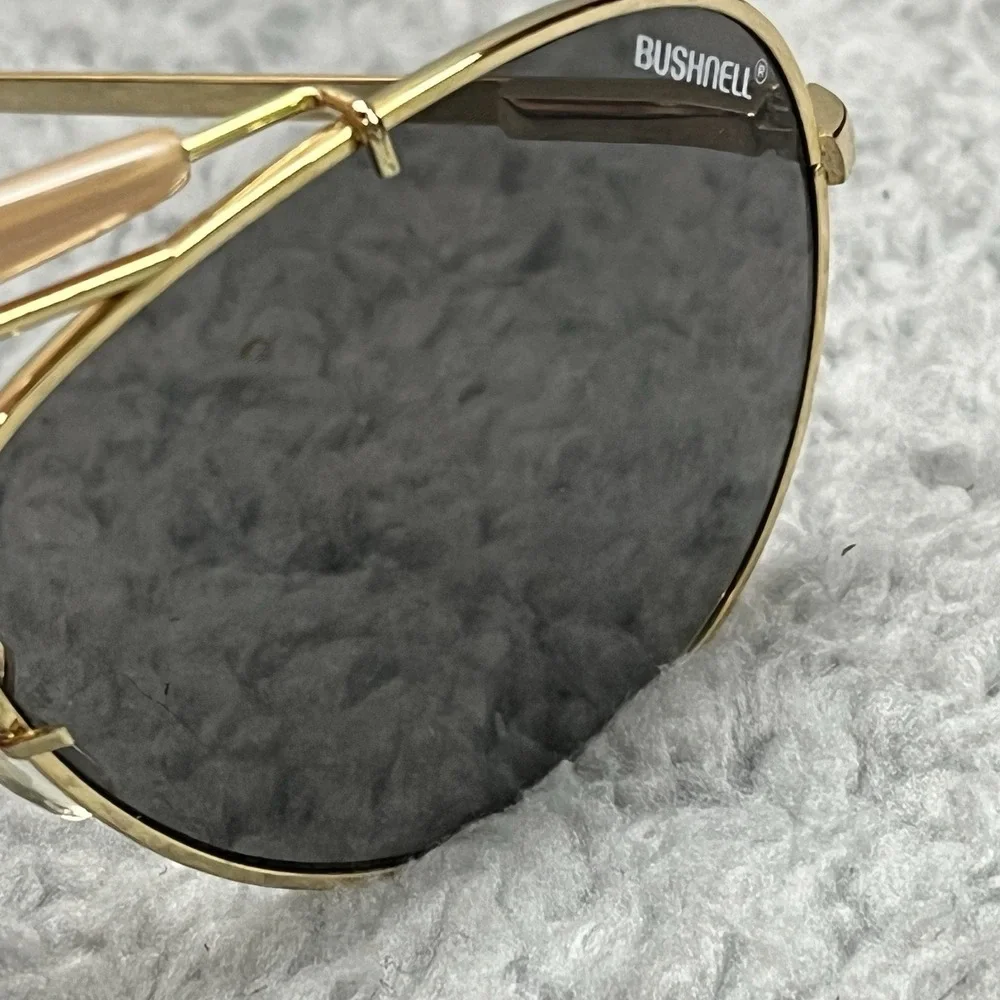 Bushnell‎ Aviator Sunglasses Gold Frames Gray Smoke Lens Vintage